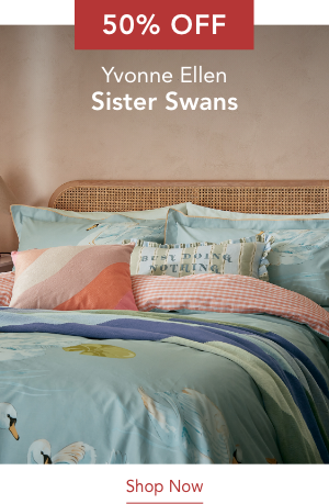 50% Off Yvonne Ellen Sister Swans Bedding in Aqua