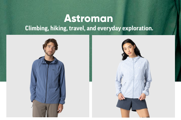 Shop the Astroman sun shirt collection, which combines lightweight stretch with UP30 protection and comes in a variety of styles. 