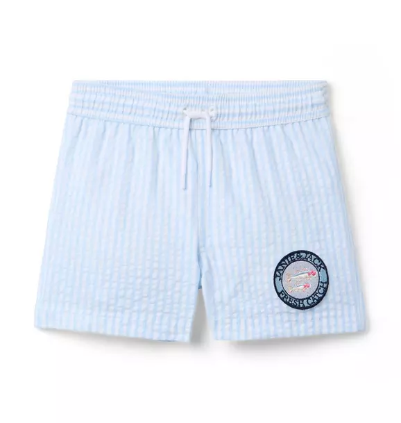 Image of Seersucker Striped Swim Trunk