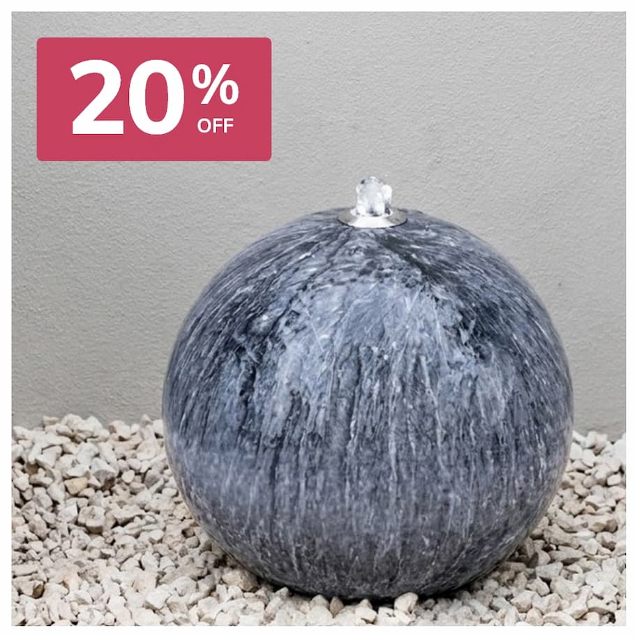 Echo Falls Marble Effect Sphere Water Feature