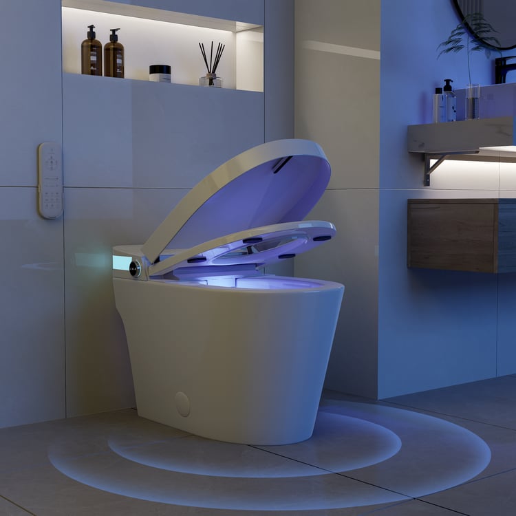 Glowin K1 Smart Bidet Toilet with Heated Seat & Rear Ambient Light, 1.32 GPF