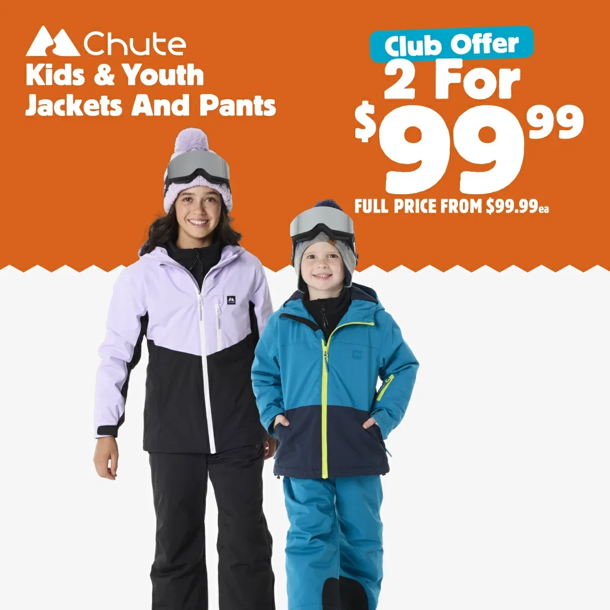 2 for $99.99 Chute Kids & Youth Jackets and Pants