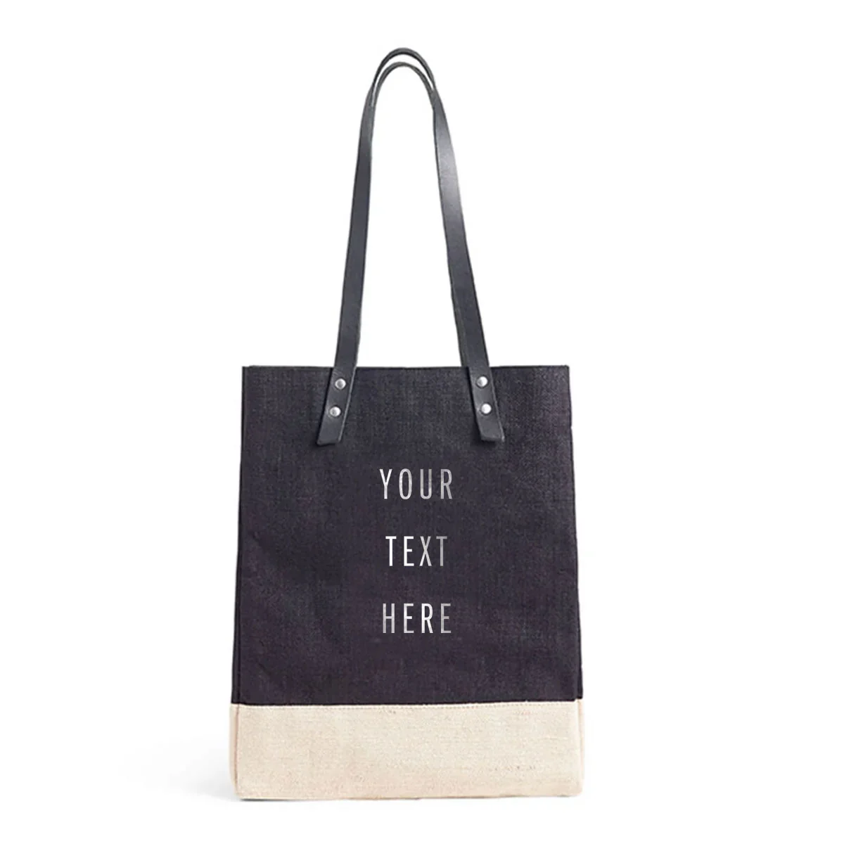 Image of Wine Tote in Black Silver Foil