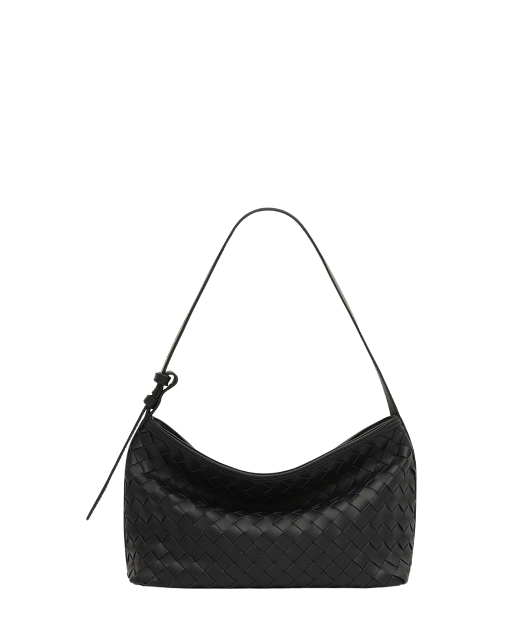 Elena Woven Shoulder Bag Black