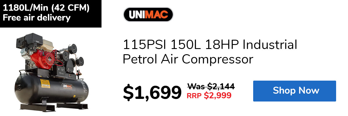 115PSI 150L 18HP Industrial Petrol Air Compressor