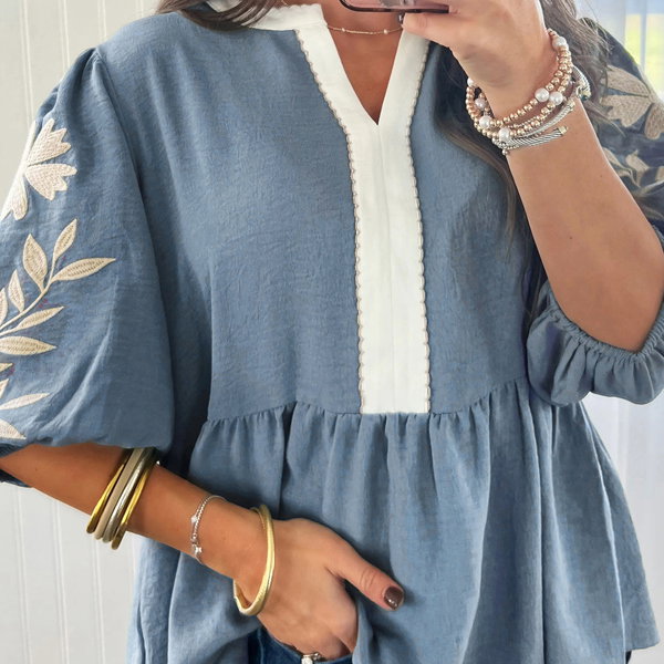 Piper Puff Sleeve Babydoll Blouse