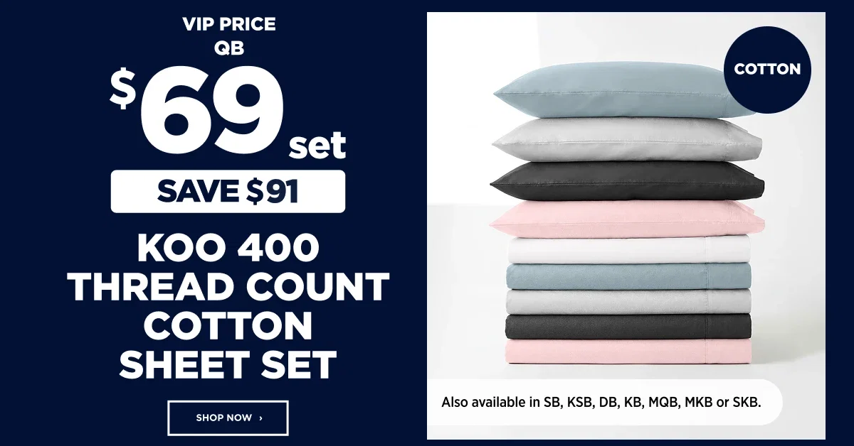 Koo 400 thread count Cotton Sheet Set