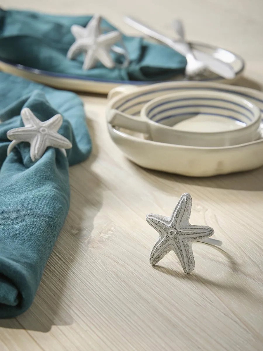 Four Starfish Napkin Rings