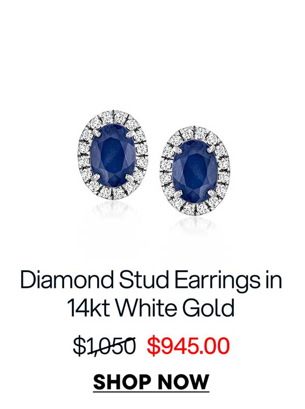Diamond Stud Earrings in 14kt White Gold