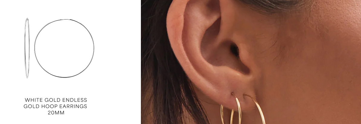 Endless Gold Hoop Earrings White Gold