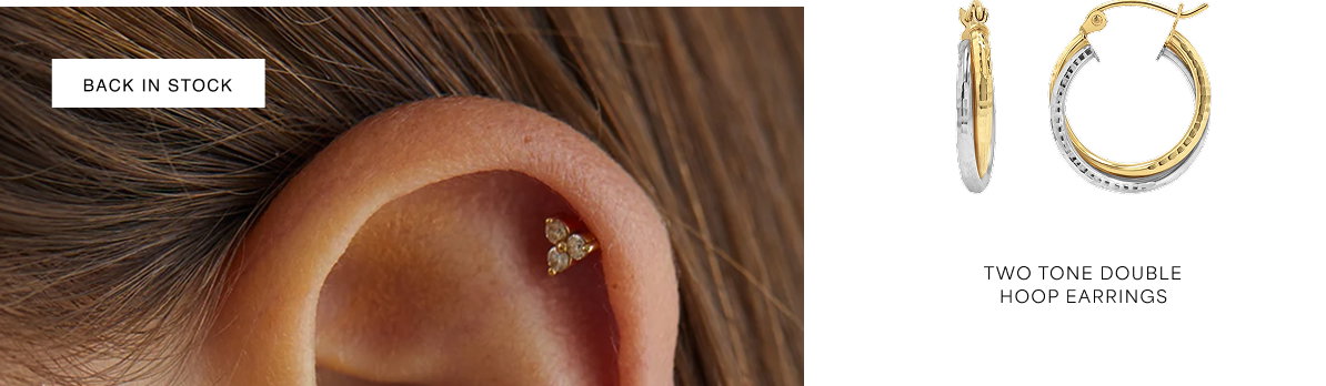 Two Tone Double Hoop Earrings