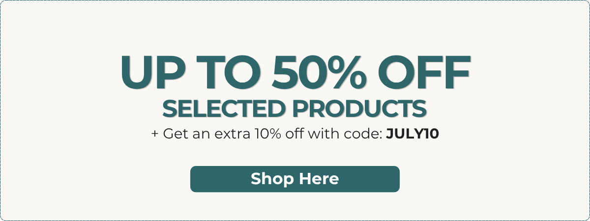 Up to 50% off selected products + extra 10% off with code: JULY10