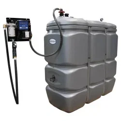 Image of Station de distribution - Cuve à fioul - GNR - Gazole - 1500L Renson avec pompe 50L/min et station murale - renforts latéraux