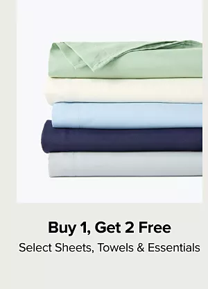 Buy one, get two free select sheets, towels and essentials. Shop now. Five different folded sheets.
