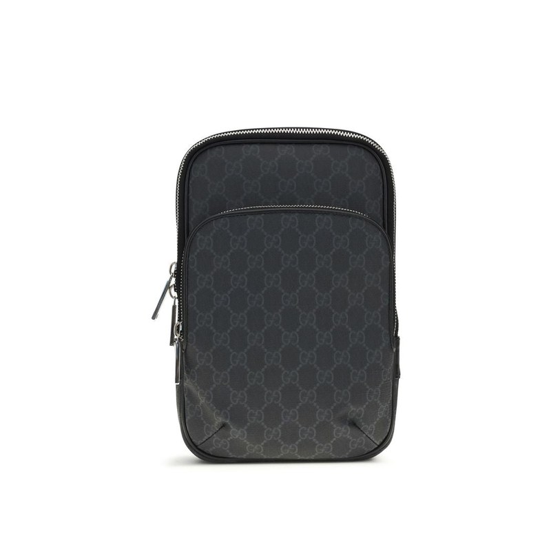 Gucci GG Supreme Canvas Shoulder Bag — Black