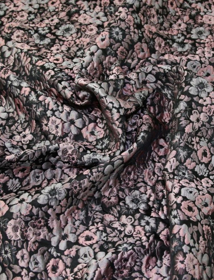 Minerva Core Range Bella Textured Woven Brocade Fabric Dusty Pink