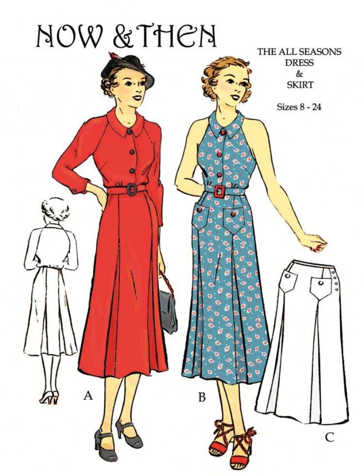 Now and Then Patterns Sewing Pattern The All Seasons Dress & Skirt