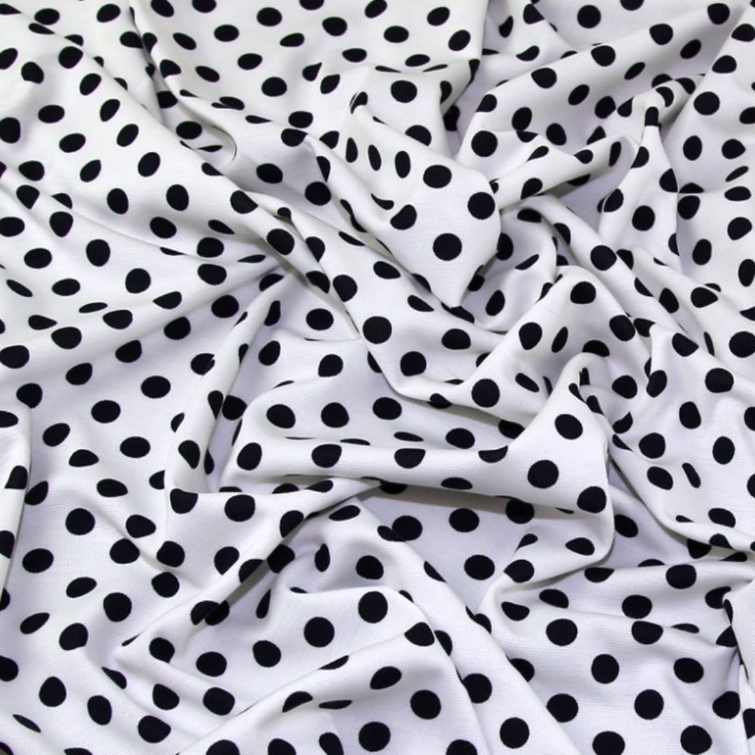 Deadstock Ponte Roma Double Stretch Knit Fabric Ivory & Navy Blue