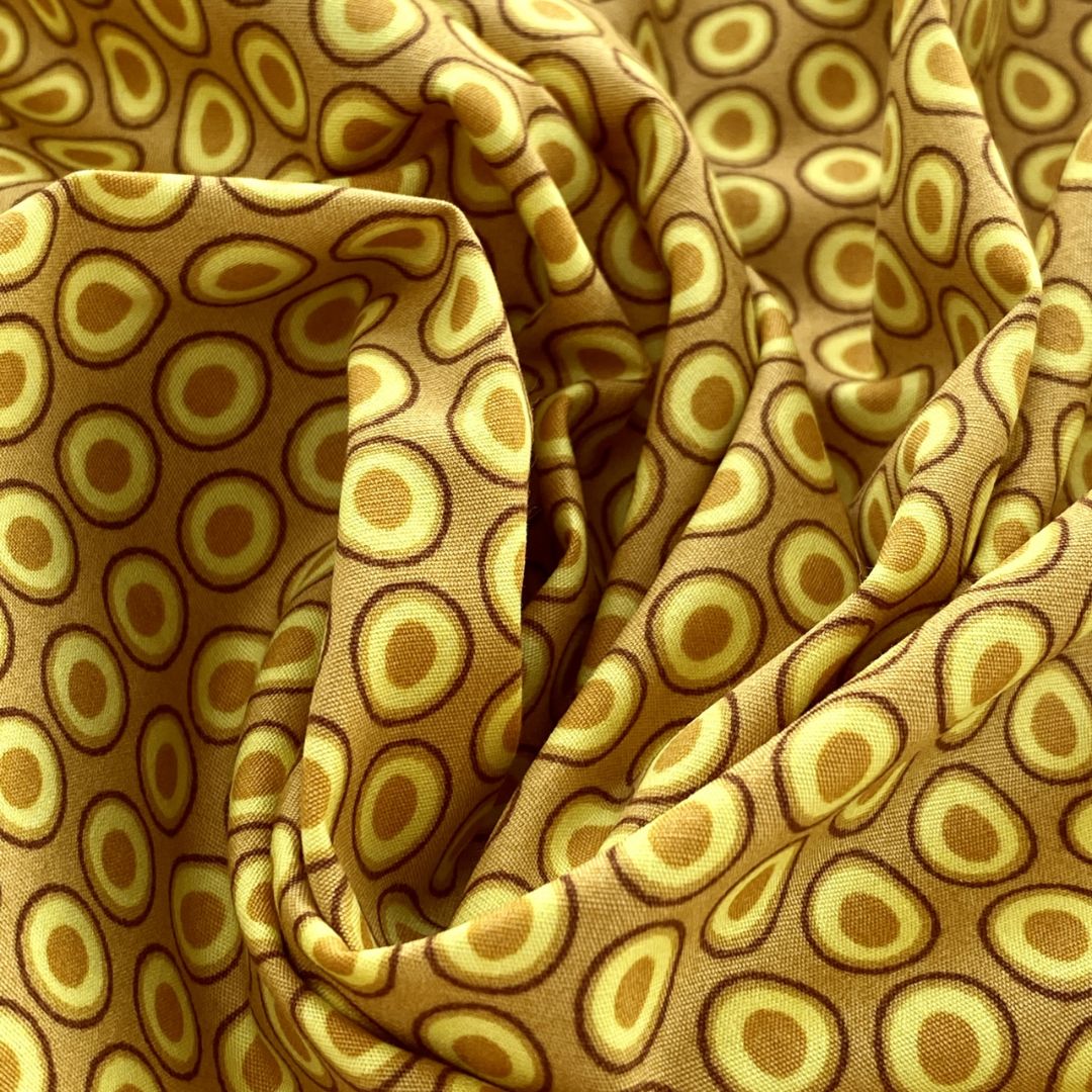 Art Gallery Fabrics Oval Elements 100% Cotton Poplin Fabric Honey Amber