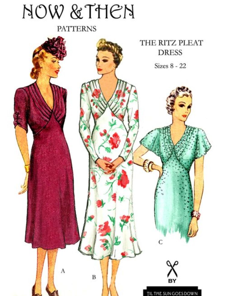 Now and Then Patterns Sewing Pattern The Ritz Pleat Dress