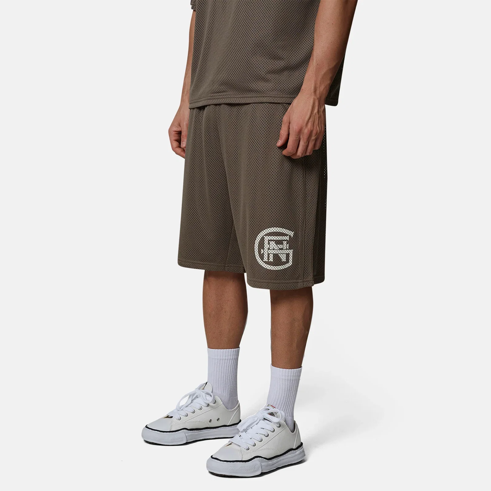 Image of Monogram Mesh Brown Baggy Short