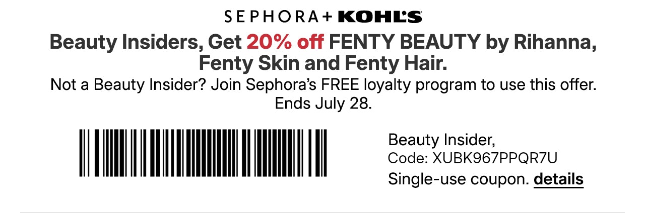 beauty insiders, get 20% off all fenty