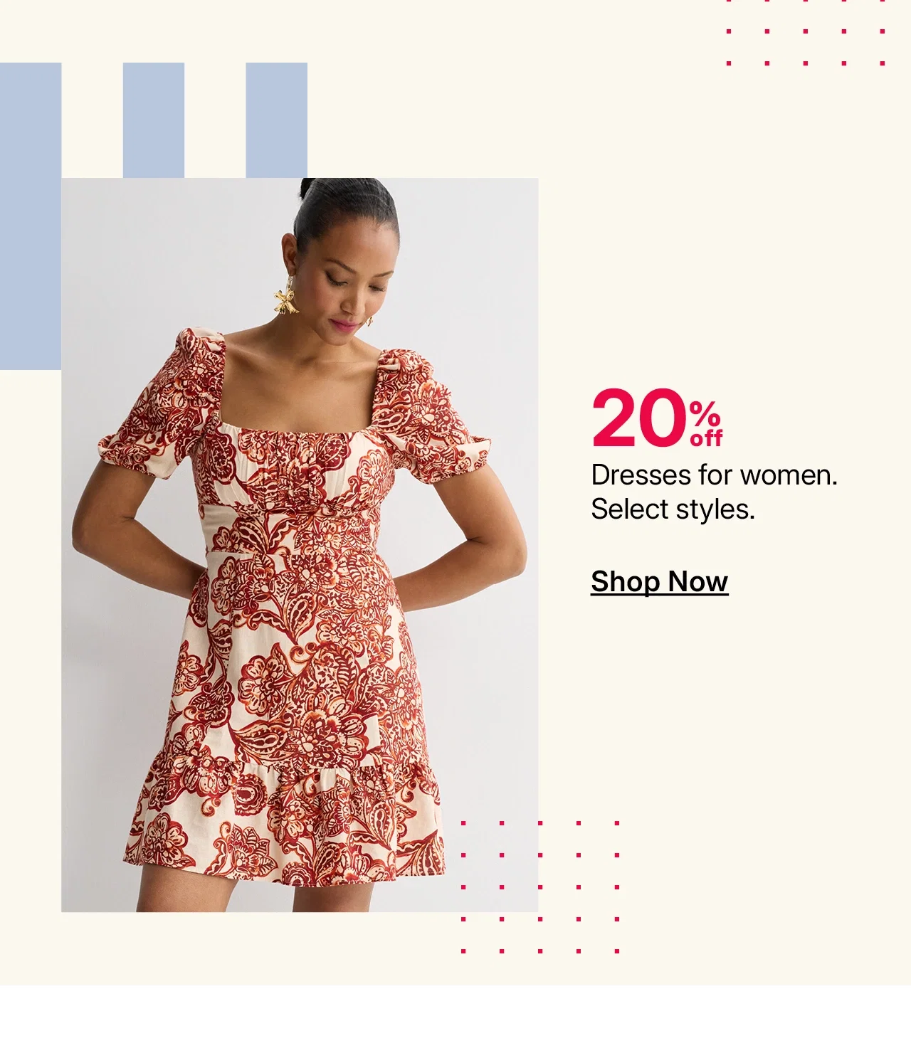 20% off dresses for women
