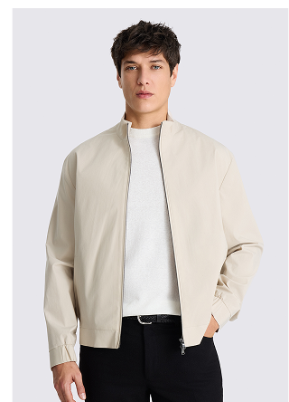 Light Taupe Cotton Harrington Jacket