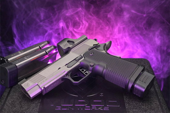 Vudoo Gun Works Priest 9mm 1911 2011 +3 Mags, Orig Case, Trijicon SRO Optic