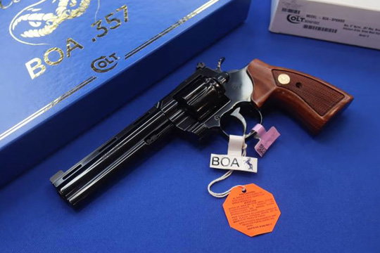 Colt Model BOA Revolver 357MAG 6" SA DA Deluxe Wood 357 Presentation Box NR