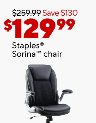 Extra 20% off select chairs when you buy 5 or more
$149.99 Staples Kroy chair
$129.99 Staples Sorina chair
$239.99 Sharper Image S-850 heated massage chair