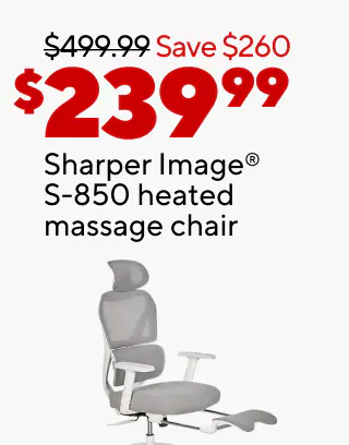 Extra 20% off select chairs when you buy 5 or more
$149.99 Staples Kroy chair
$129.99 Staples Sorina chair
$239.99 Sharper Image S-850 heated massage chair