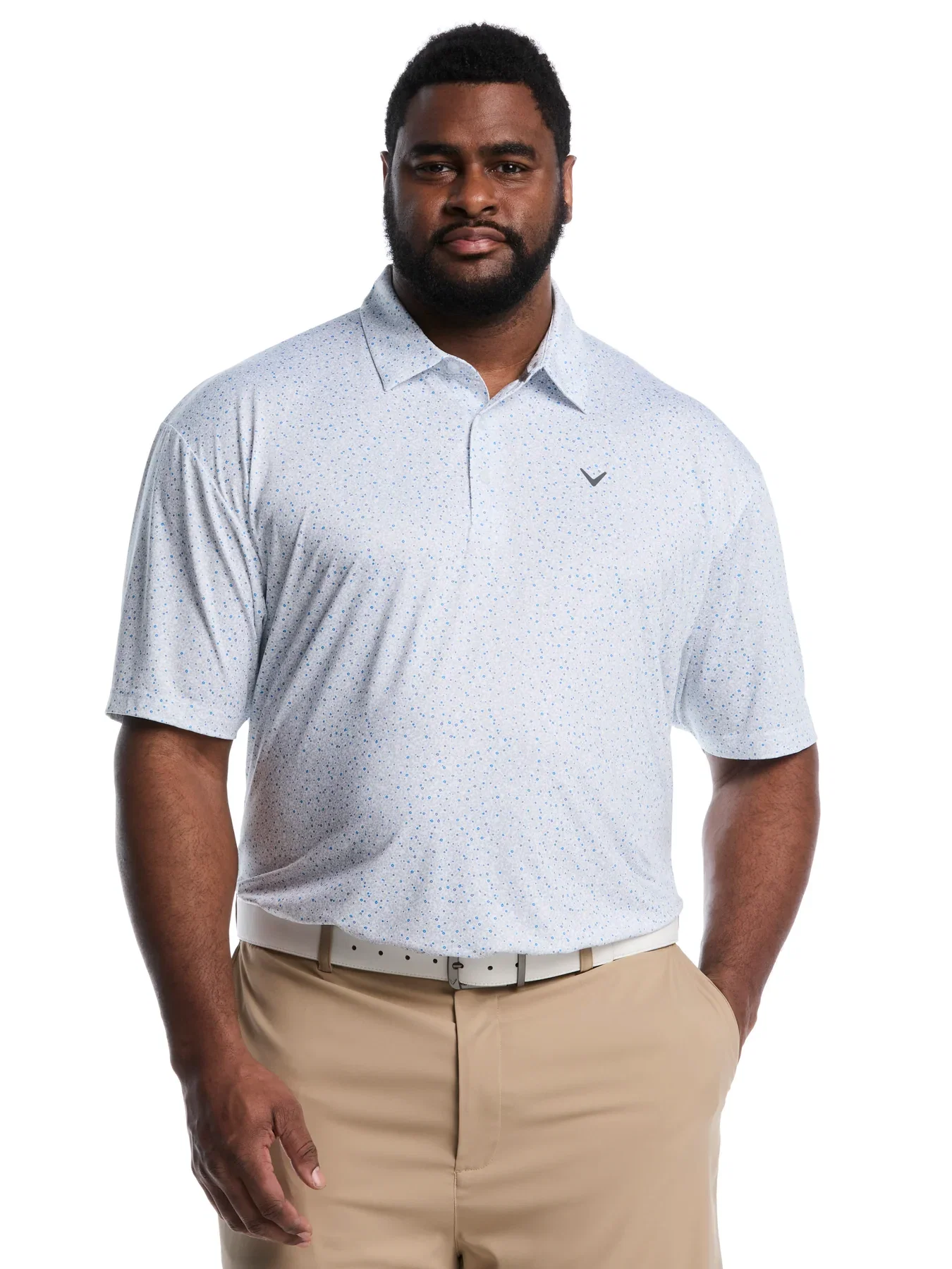 Big & Tall All Over Confetti Floral Print Polo