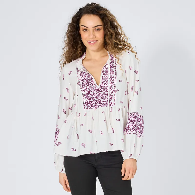 Damen-Bluse mit Paisley-Muster