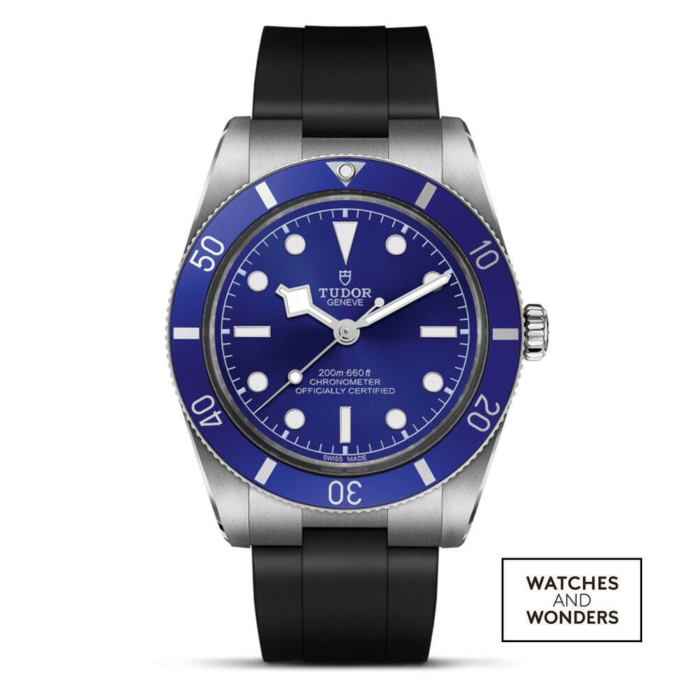 TUDOR Black Bay 54 37mm Blue Dial Black Rubber Strap Watch 