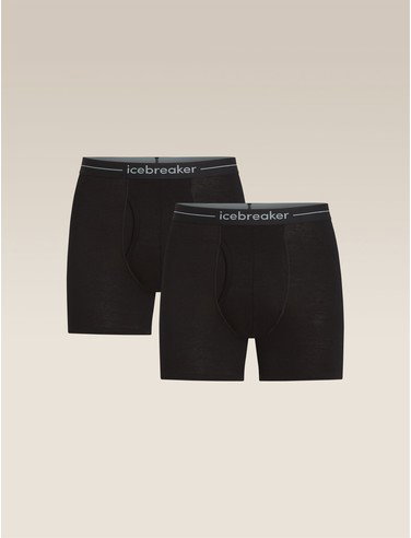 Men's Merino 150 Anatomica Boxers wFly 2 Pack - Black / M