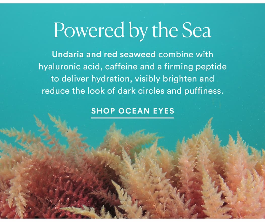 Undaria and red seaweed combine with hyaluronic acid, caffeine, and a firming peptide to deliver hydration, visibly brighten, and reduce the look of dark circles and puffiness.