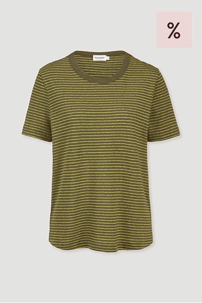 Streifen T-Shirt Relaxed aus Leinen mit Bio-Baumwolle