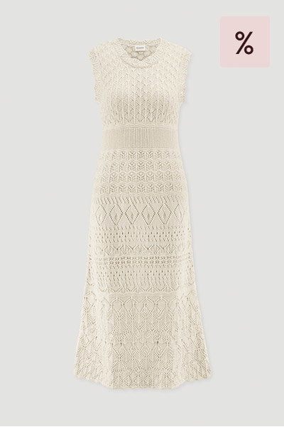 Strick Kleid Midi aus reiner Bio-Baumwolle