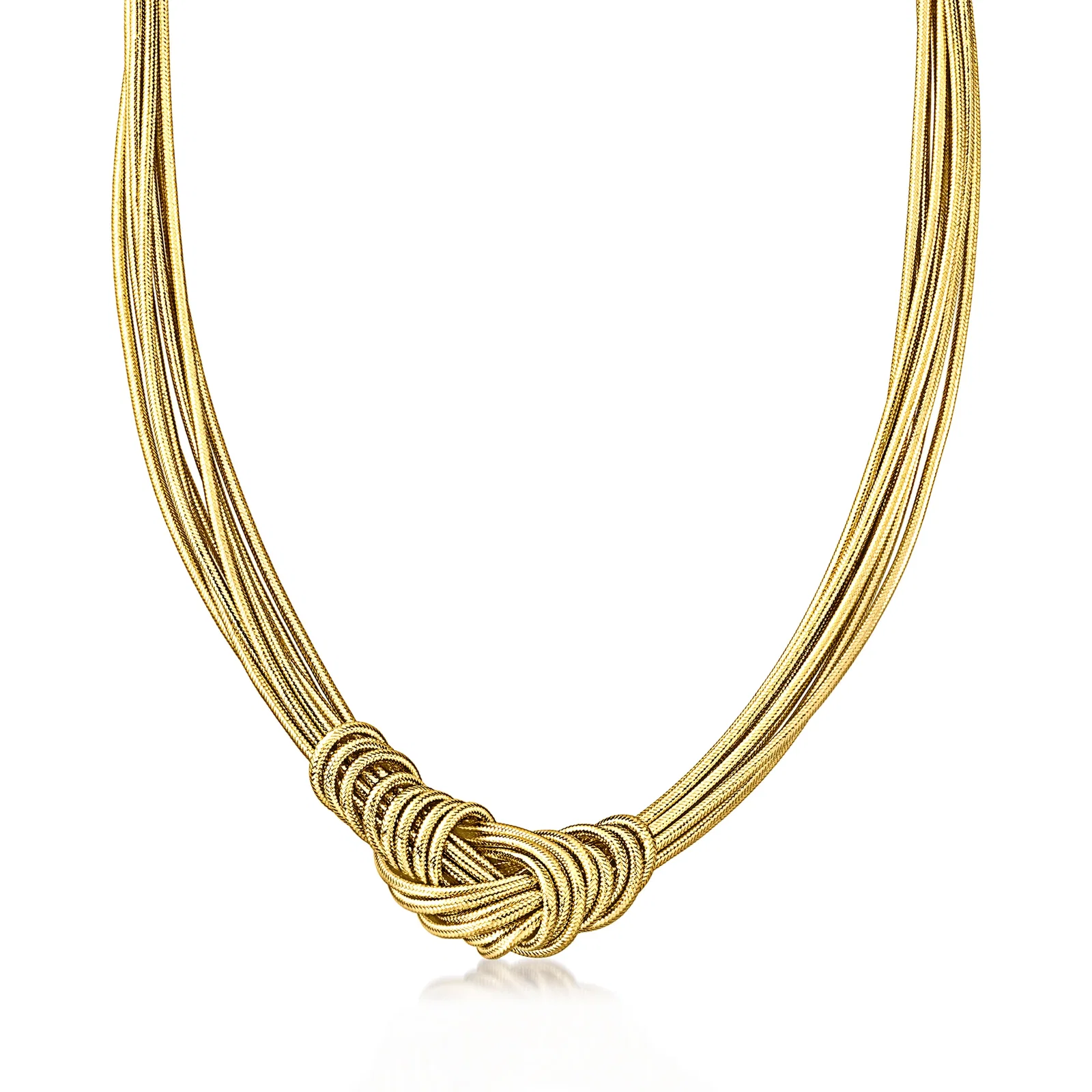 Image of Italian Flex Knot Necklace with 18kt Gold Over Sterling Clasp