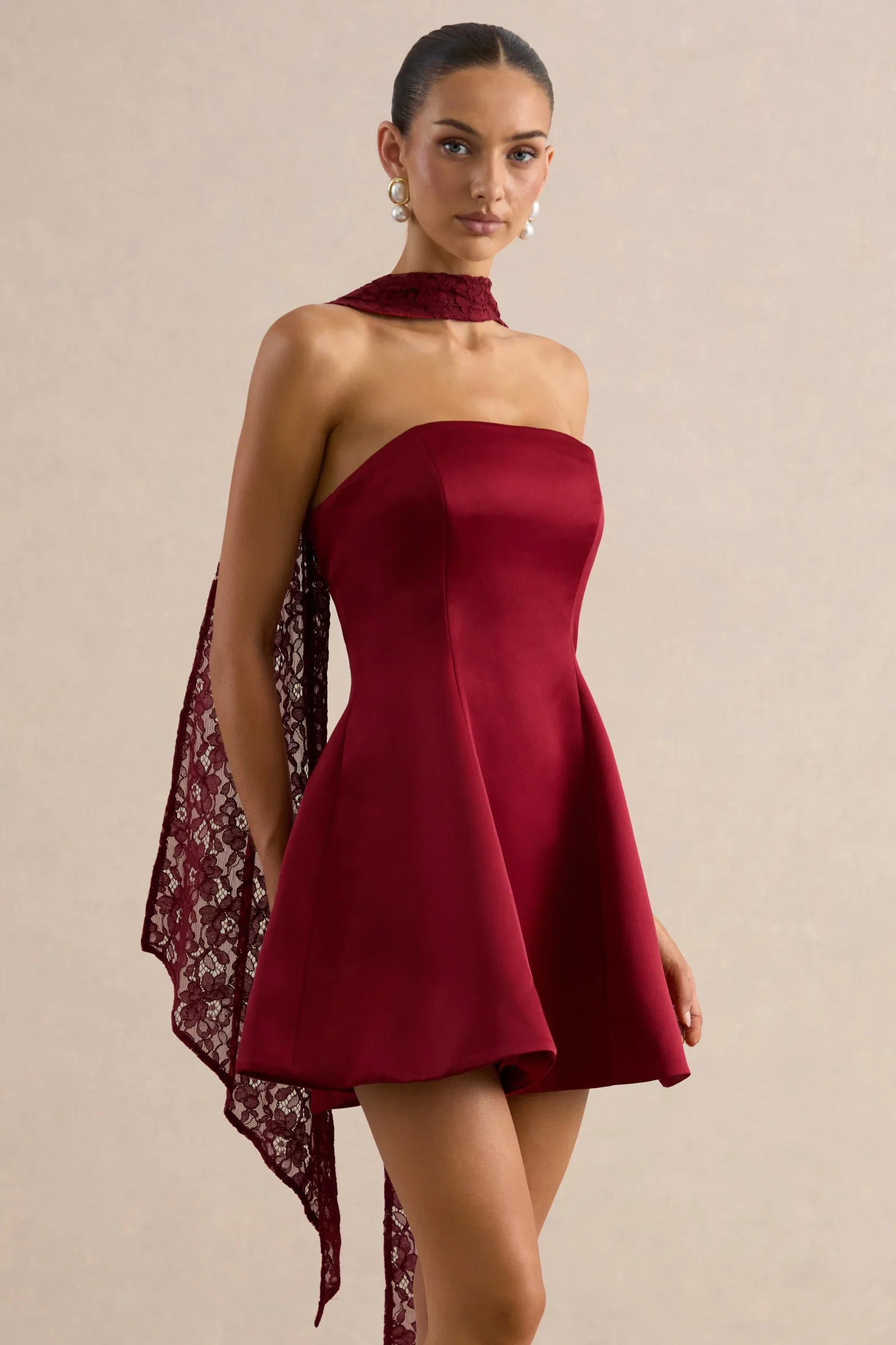 Image of Lioray | Burgundy Lace Scarf