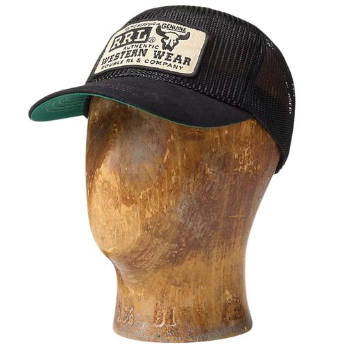 RRL by Ralph Lauren Denim-Bill Mesh Trucker Cap - Black