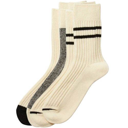 RoToTo Socks Daily 3 Pack Socks - Off White/Black