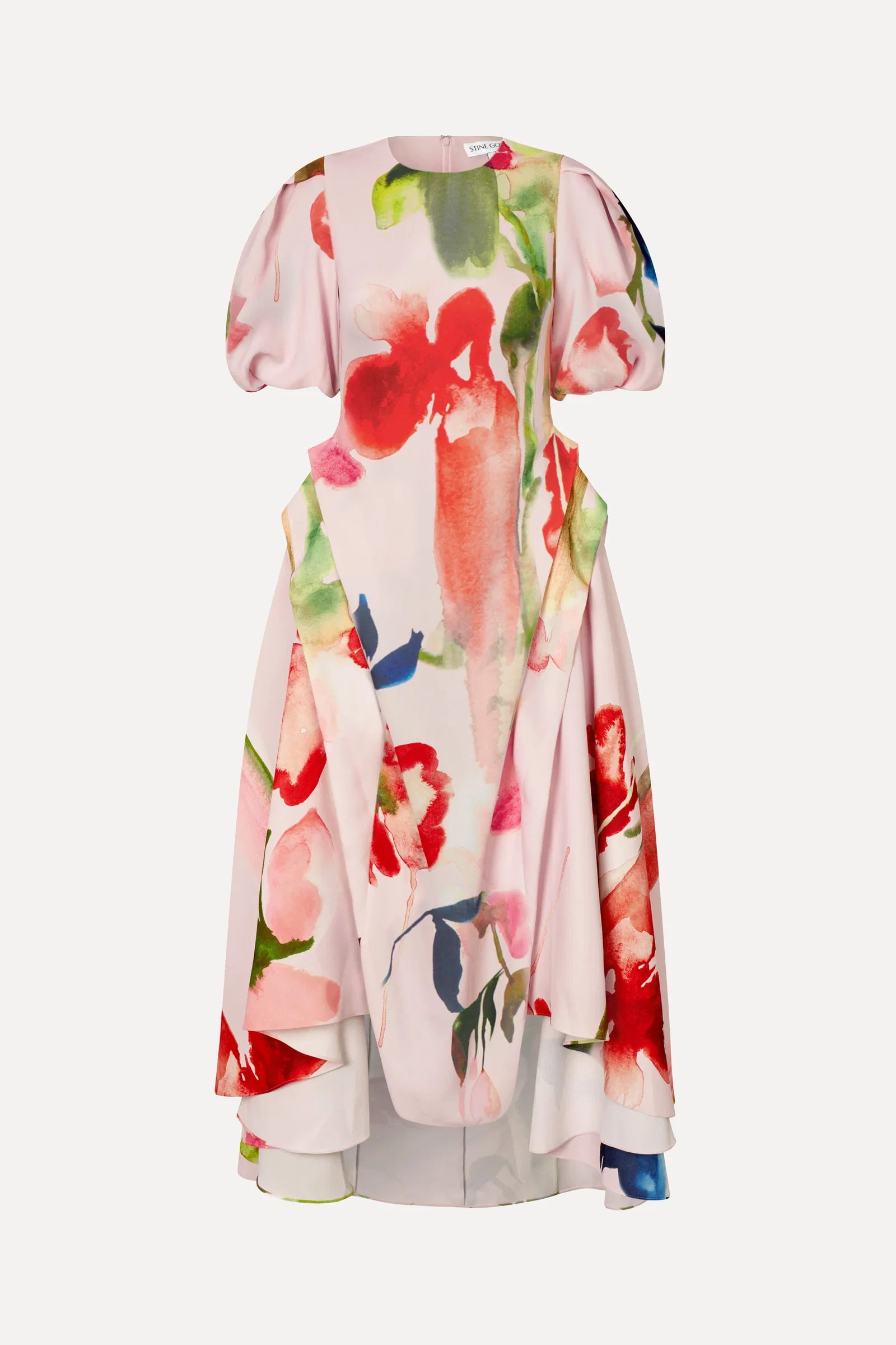 Image of Ruffling Voluminous Dress - End Of Summer Garden
