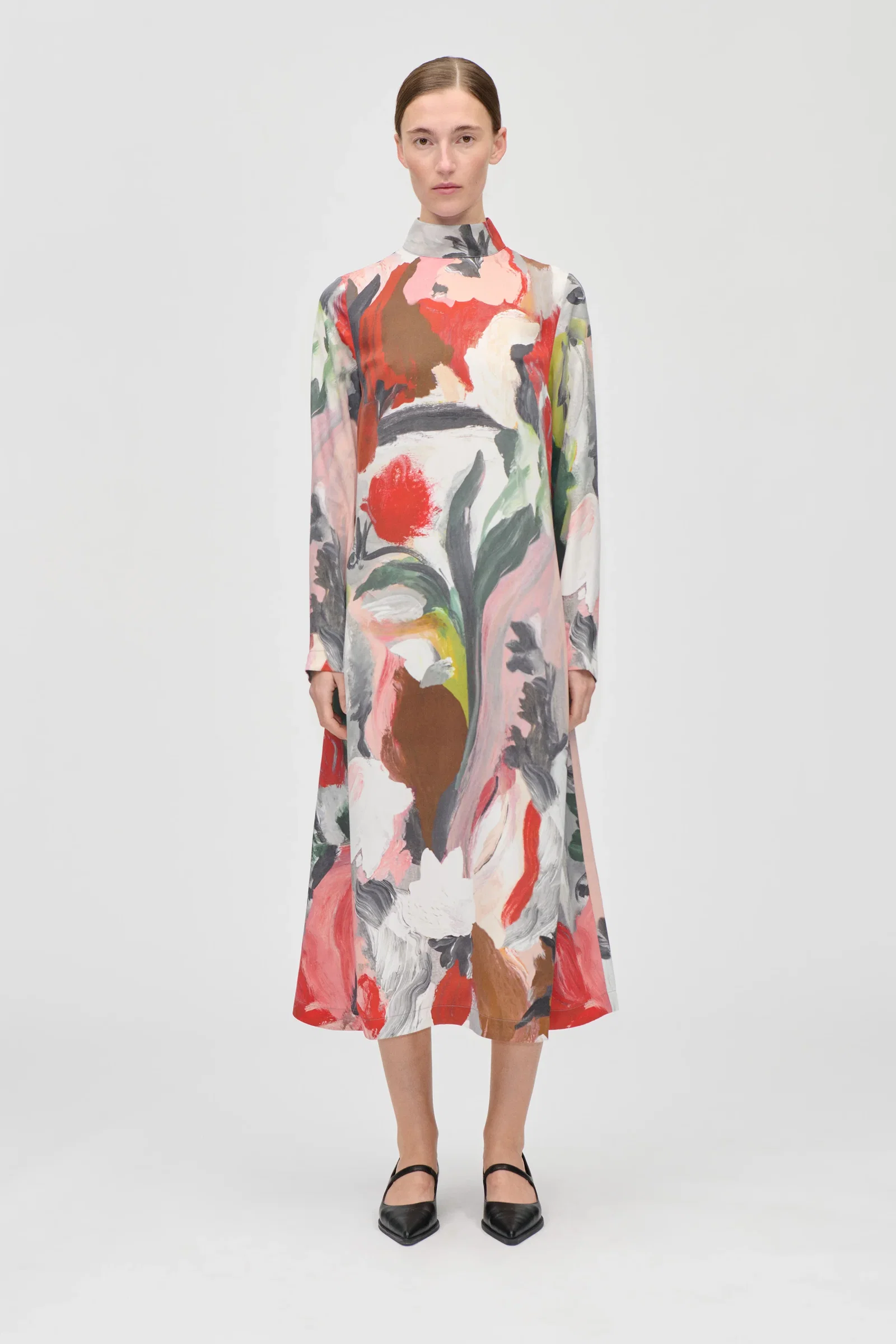 Image of Long Sleeve Midi Dress - My Garden