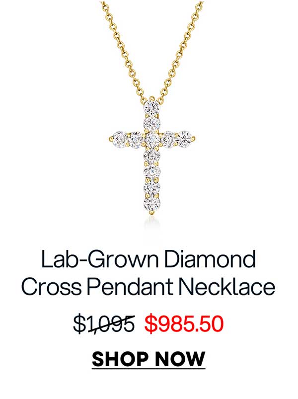 Lab-Grown Diamond Cross Pendant Necklace