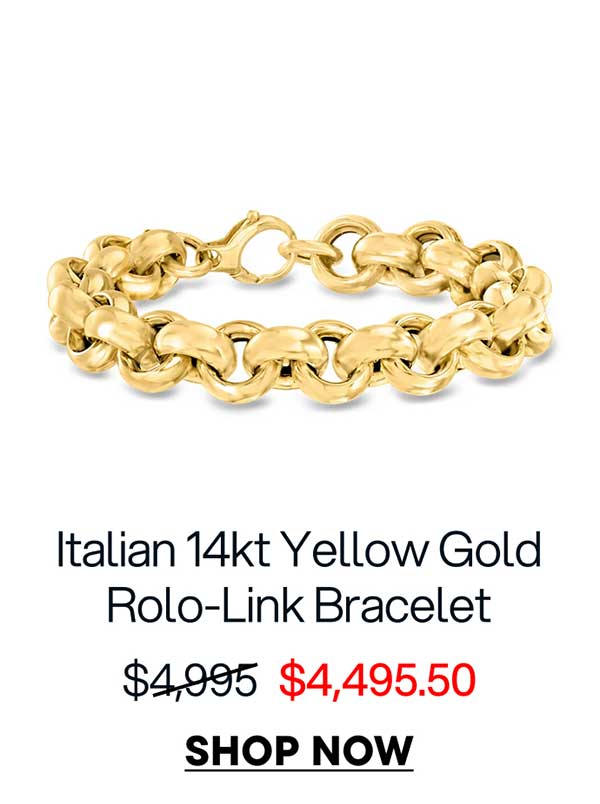Italian 14kt Yellow Gold Rolo-Link Bracelet