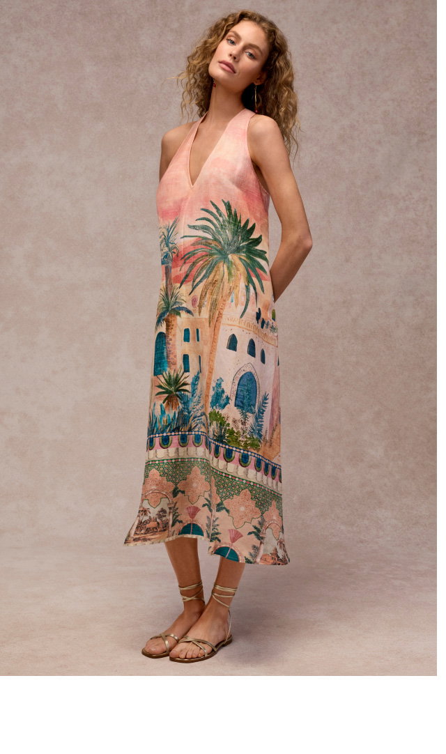 MAYCI HALTER MIDI DRESS