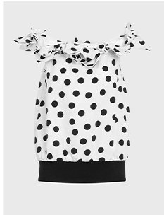 Off The Shoulder Polka Dot Blouse