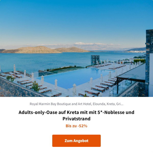 Adults-only-Oase auf Kreta mit mit 5*-Noblesse und Privatstrand